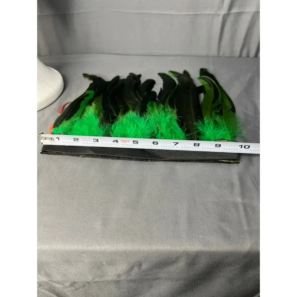 Indian Red and Green Feather Headband One Size NIP
